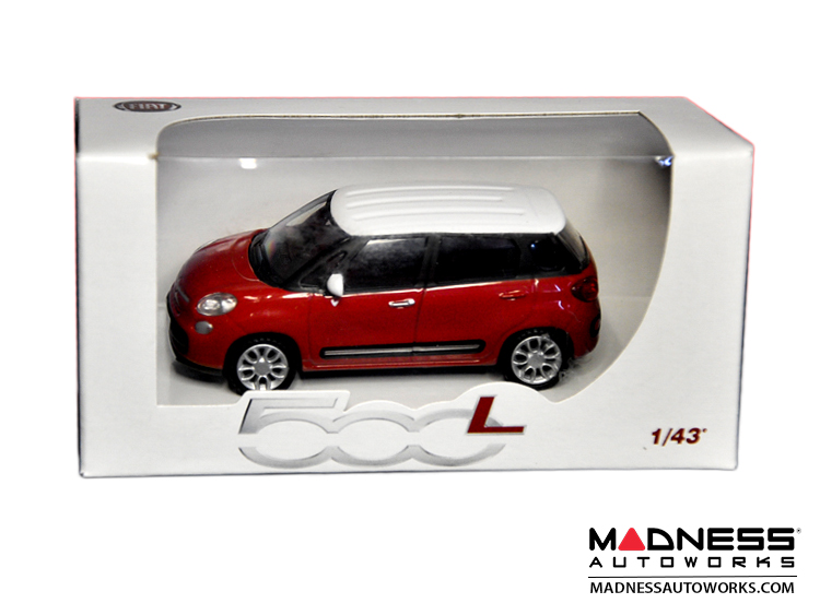 FIAT 500L Die Cast Model 1/43 scale - Red w/ White Top by FIAT